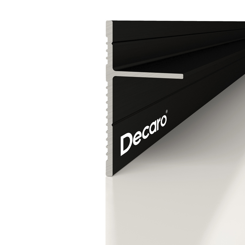 Плинтус алюминиевый теневой Decaro D004.1A Black Черный 2000×31×14 Плинтус алюминиевый теневой Decaro D004.1A Black Черный 2000×31×14